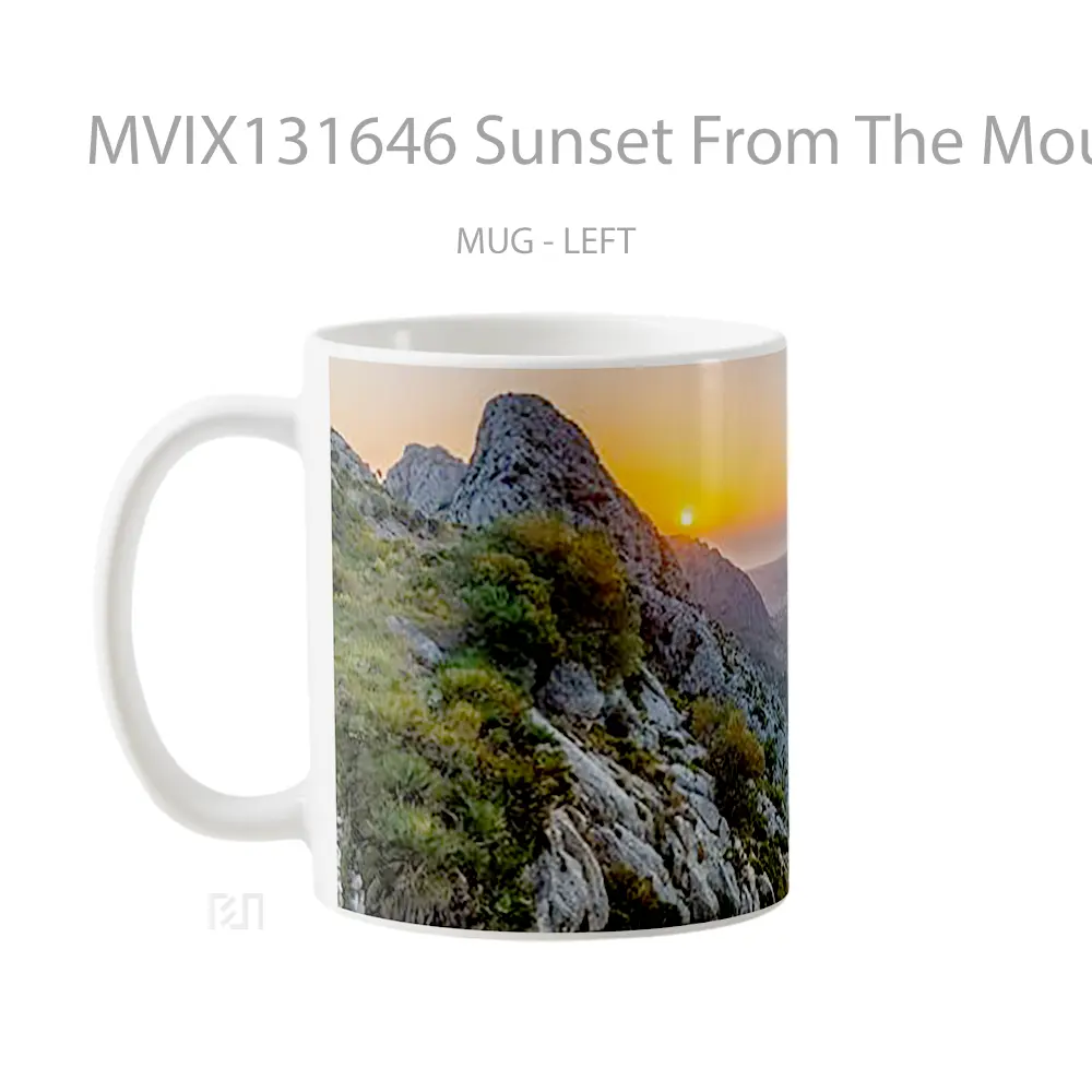 Mug Sunset From The Mountains Gelas Pemandangan Alam - All-side / Desain