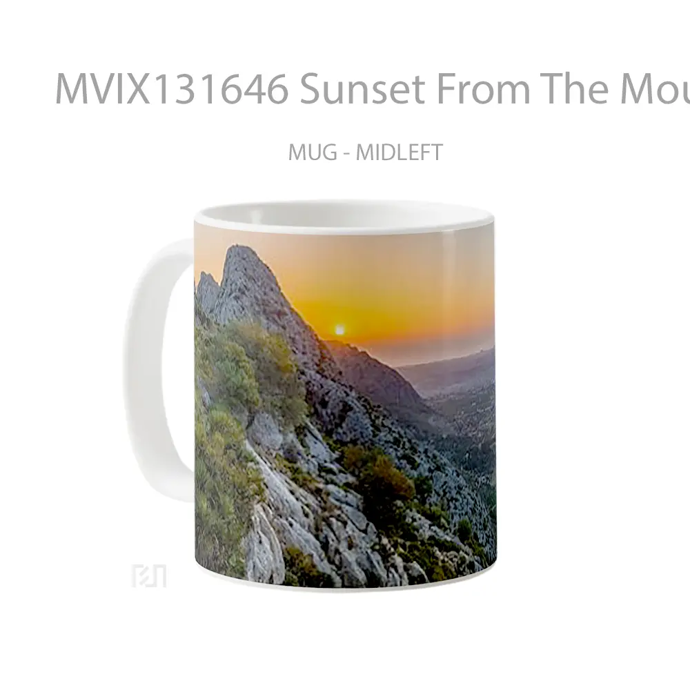Mug Sunset From The Mountains Gelas Pemandangan Alam - All-side / Desain