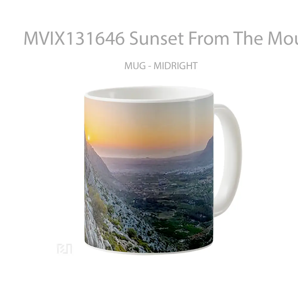 Mug Sunset From The Mountains Gelas Pemandangan Alam - All-side / Desain