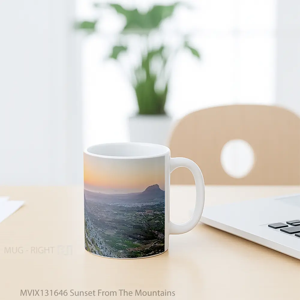 Mug Sunset From The Mountains Gelas Pemandangan Alam - All-side / Desain