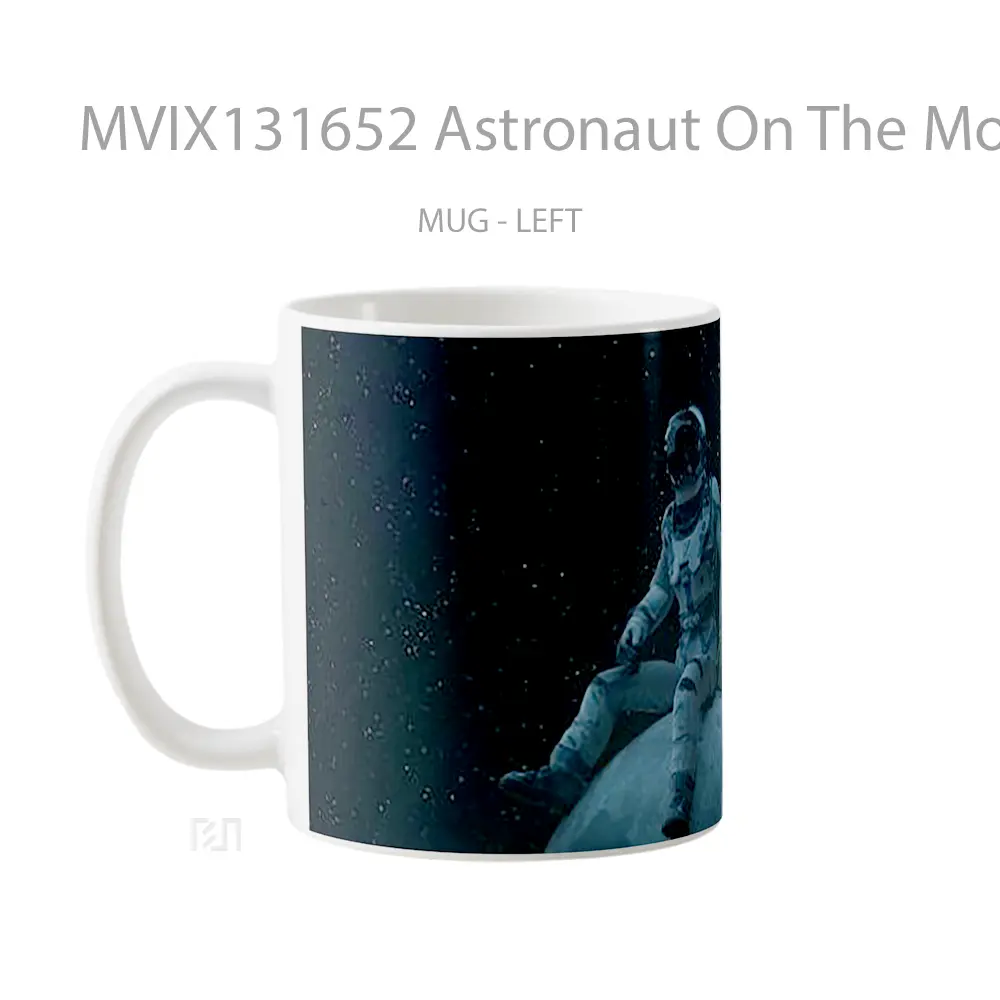 Mug Astronaut On The Moon Gelas Astronomi - All-side / Desain