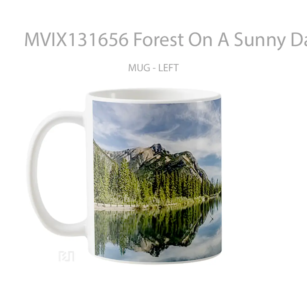 Mug Forest On A Sunny Day Gelas Pemandangan Alam - All-side / Desain