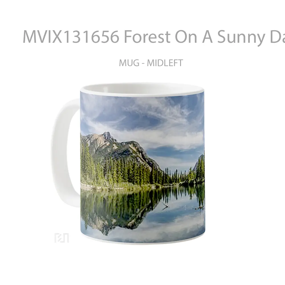 Mug Forest On A Sunny Day Gelas Pemandangan Alam - All-side / Desain