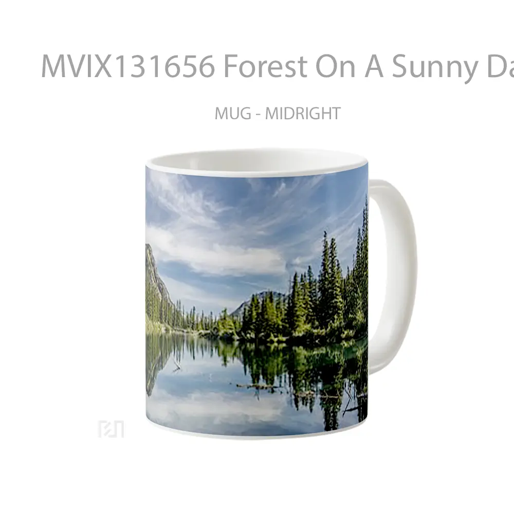 Mug Forest On A Sunny Day Gelas Pemandangan Alam - All-side / Desain