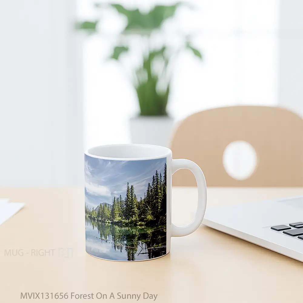 Mug Forest On A Sunny Day Gelas Pemandangan Alam - All-side / Desain