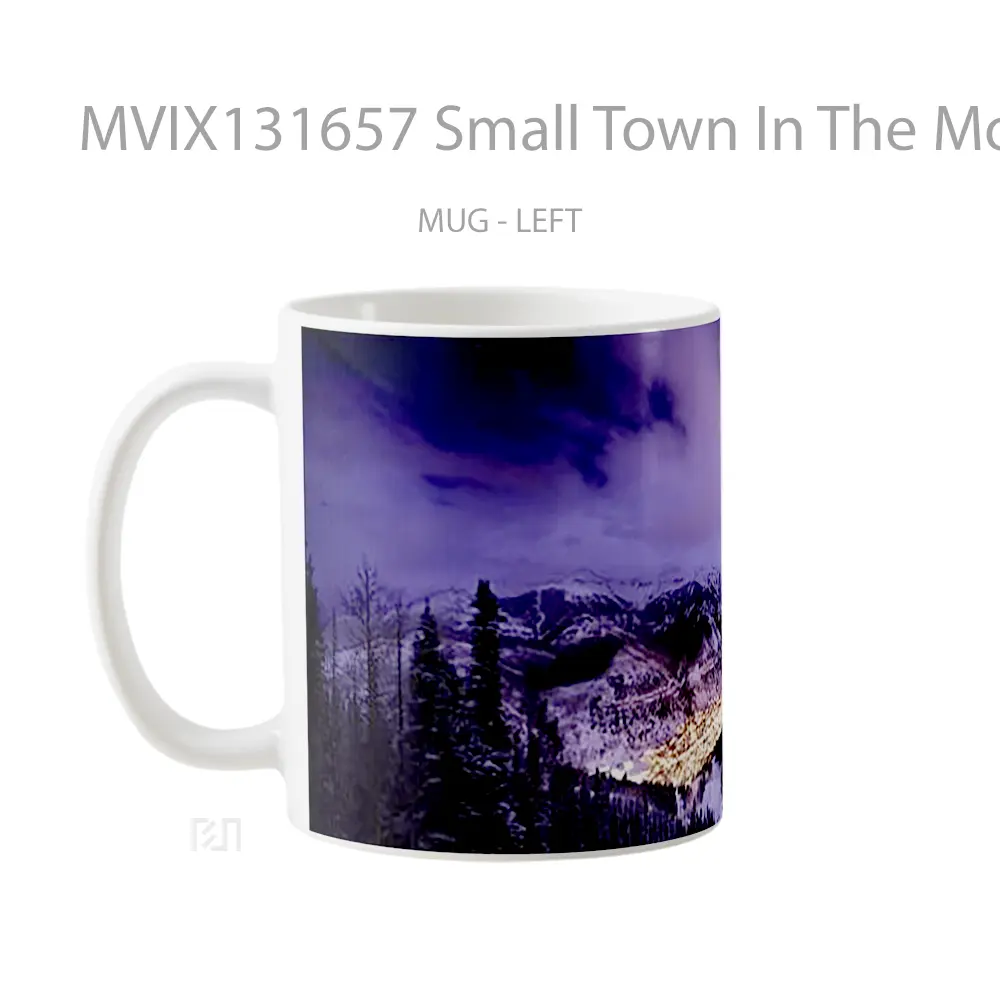 Mug Small Town In The Mountains Gelas Pemandangan Alam - All-side / Desain