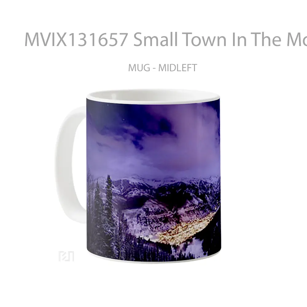 Mug Small Town In The Mountains Gelas Pemandangan Alam - All-side / Desain