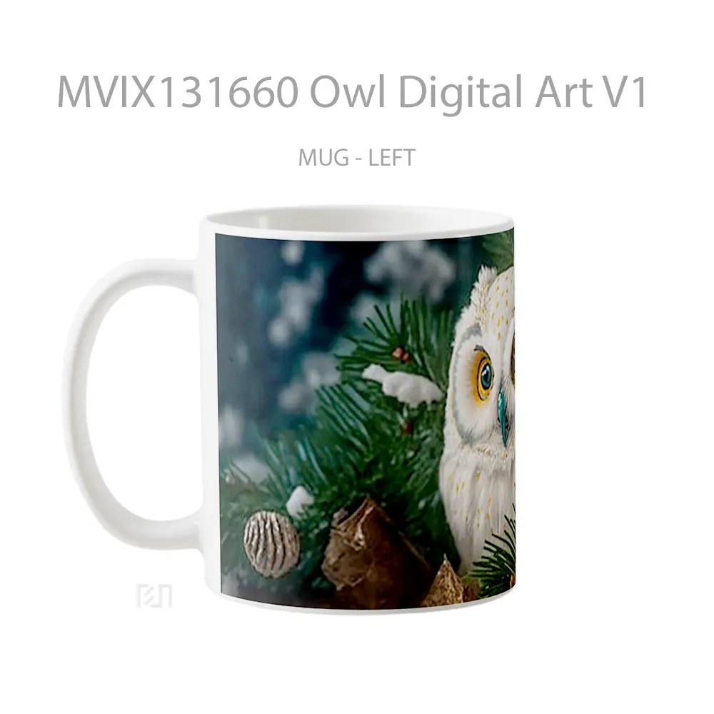 Mug Owl Digital Art V1 Gelas Hewan Lucu - All-side / Desain