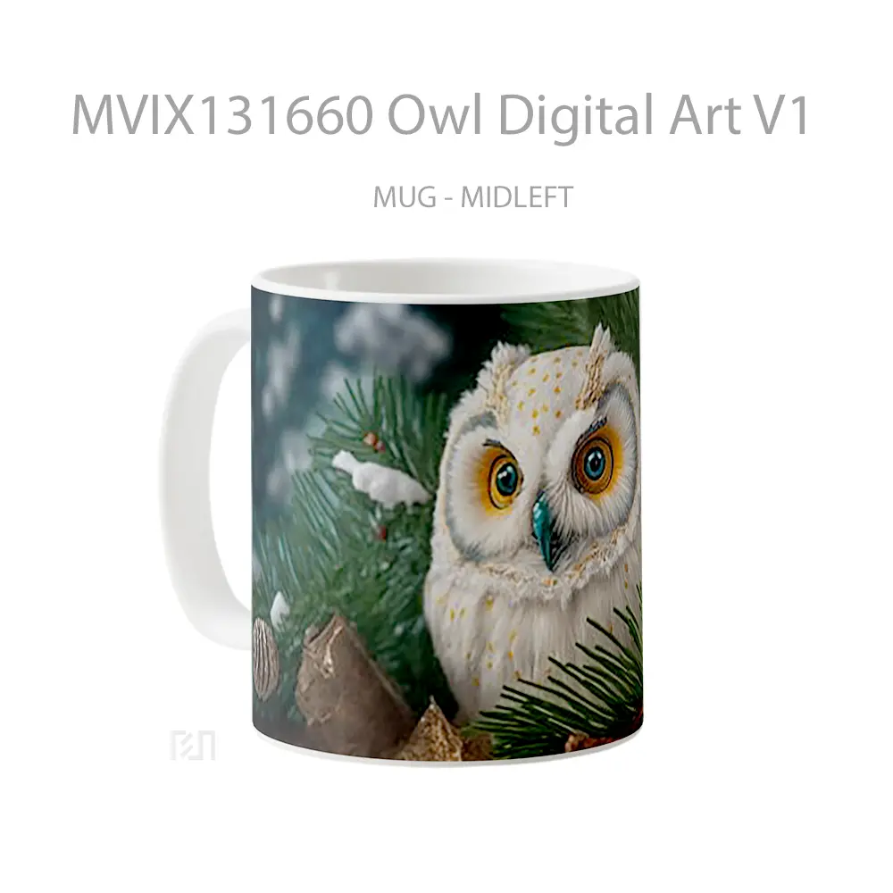 Mug Owl Digital Art V1 Gelas Hewan Lucu - All-side / Desain