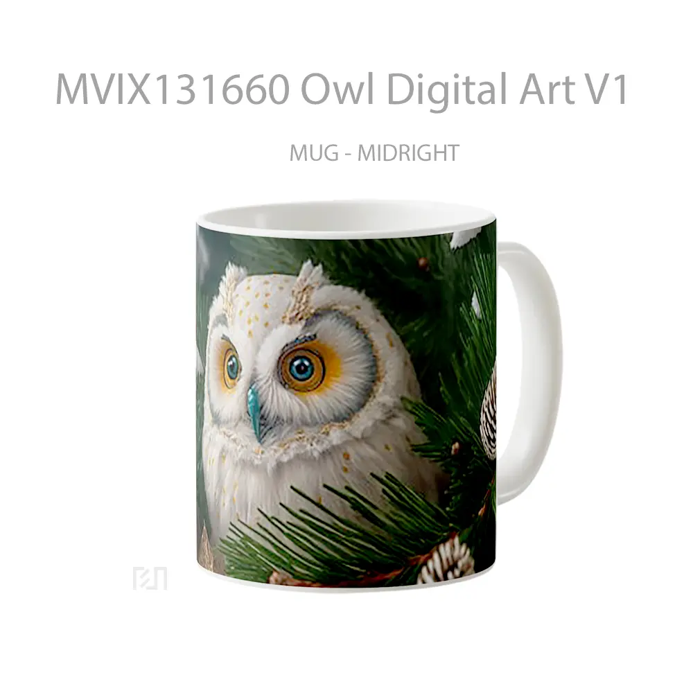 Mug Owl Digital Art V1 Gelas Hewan Lucu - All-side / Desain