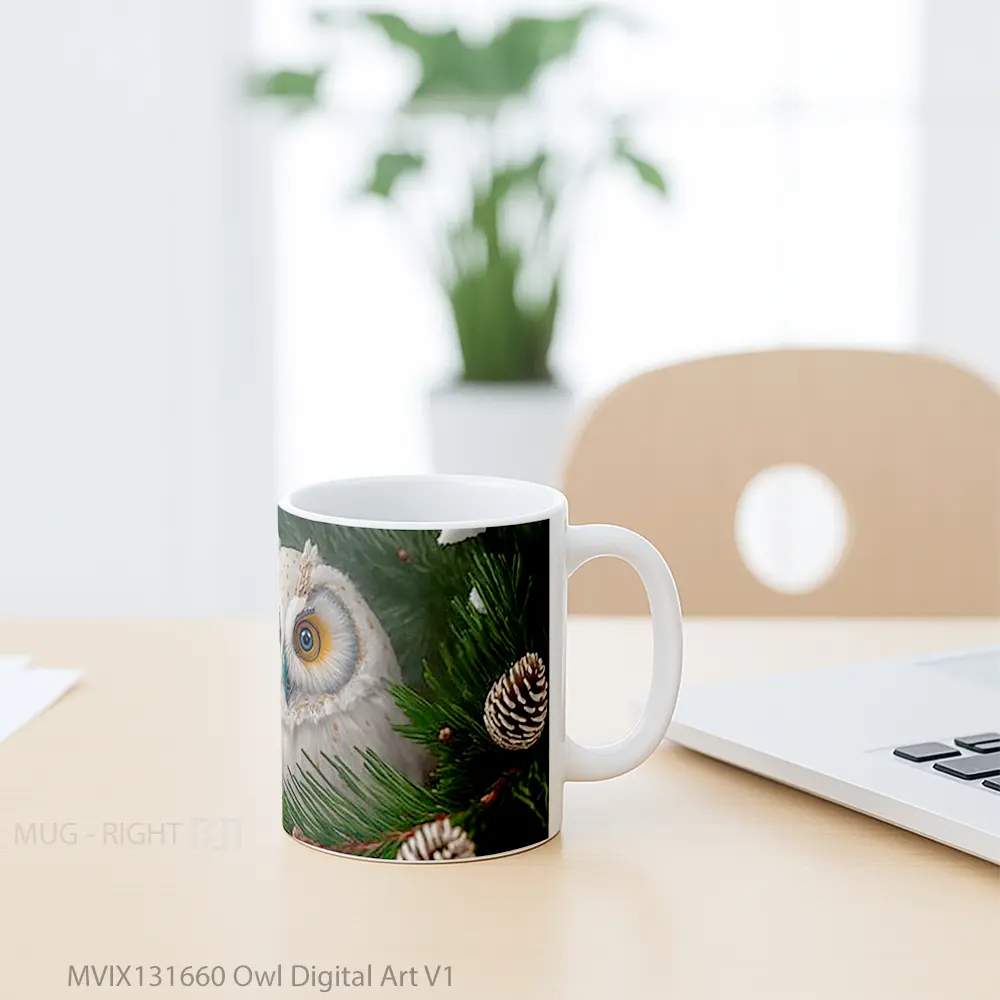 Mug Owl Digital Art V1 Gelas Hewan Lucu - All-side / Desain