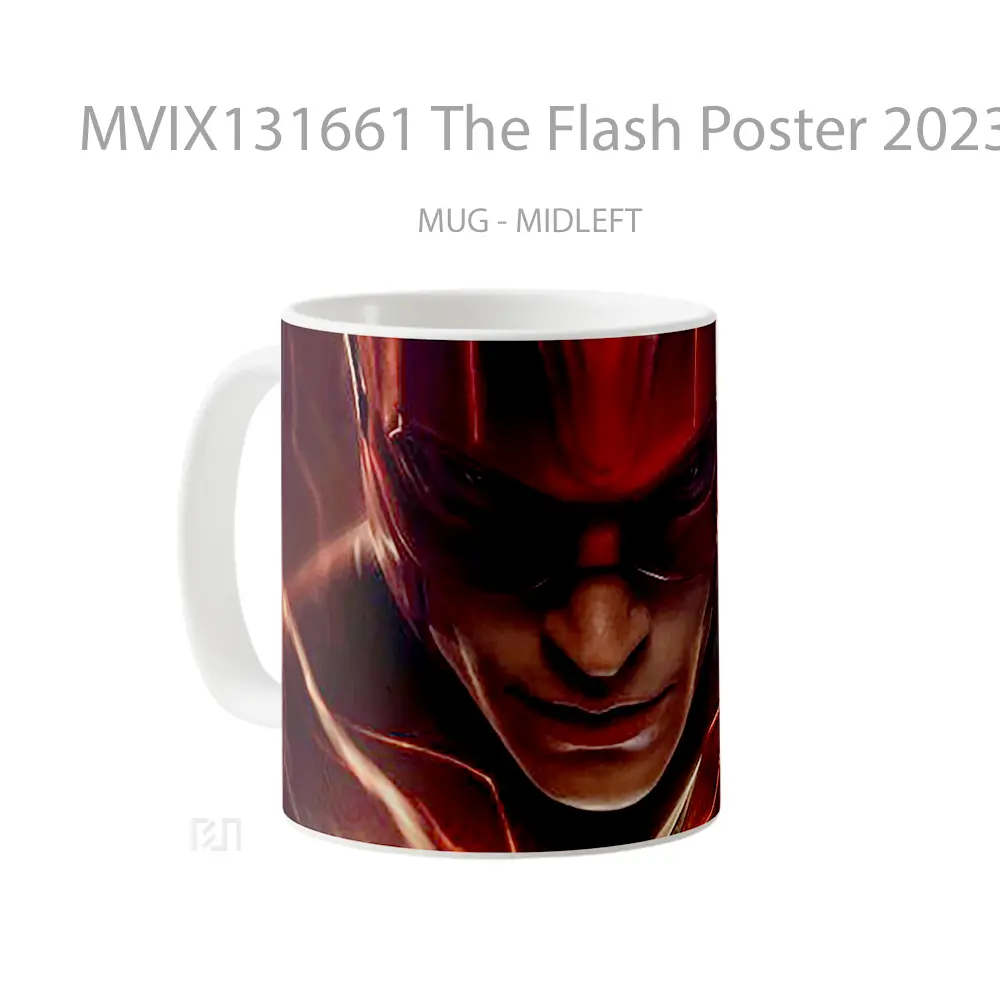 Mug The Flash Poster 2023 Gelas Superhero - All-side / Desain