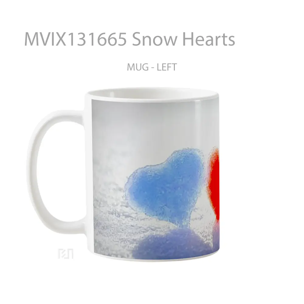 Mug Snow Hearts Gelas Pemandangan Alam - All-side / Desain