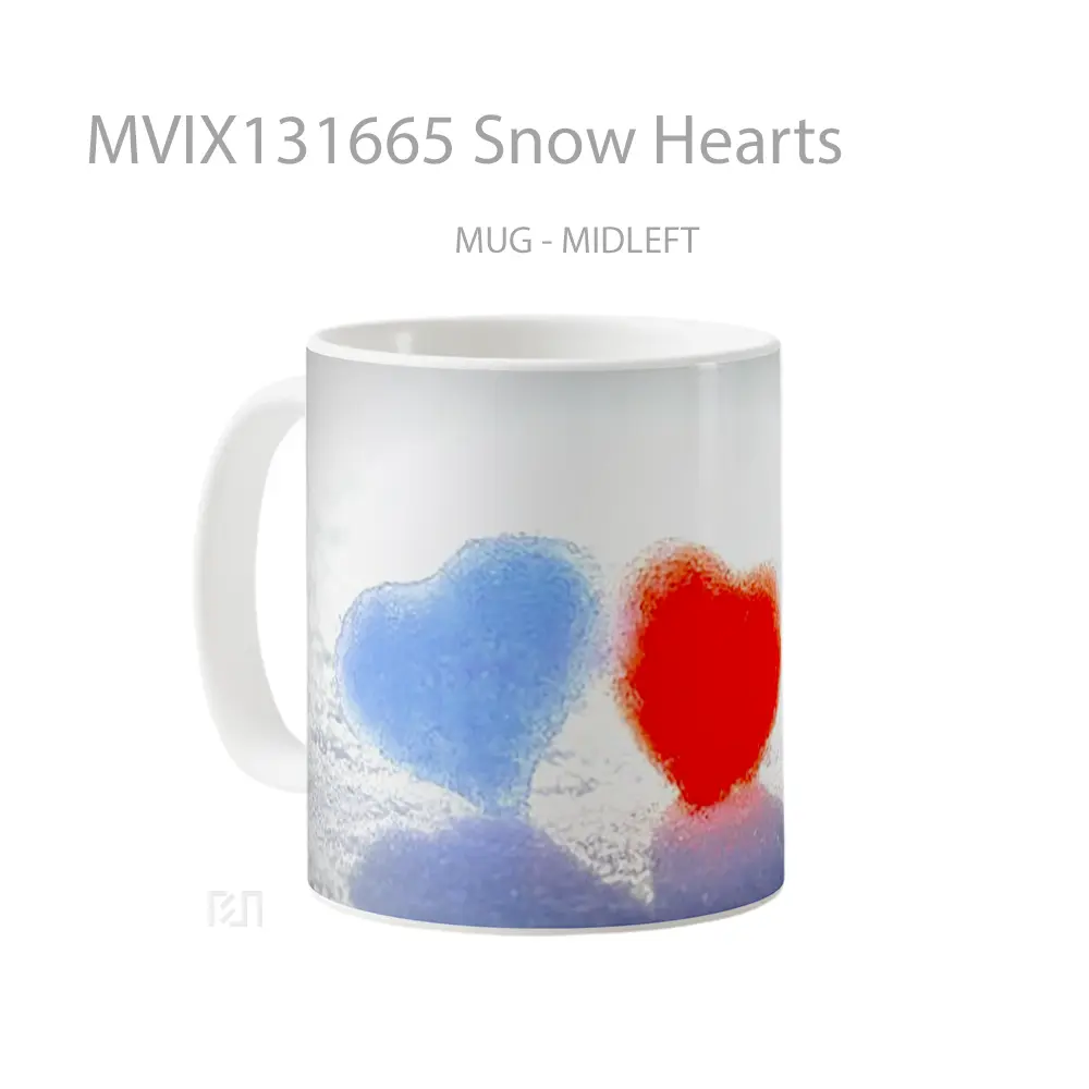 Mug Snow Hearts Gelas Pemandangan Alam - All-side / Desain
