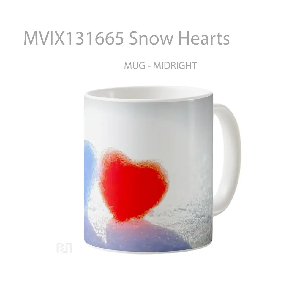 Mug Snow Hearts Gelas Pemandangan Alam - All-side / Desain