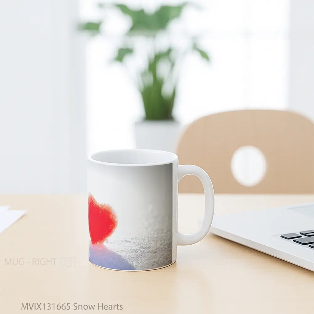 Mug Snow Hearts Gelas Pemandangan Alam - All-side / Desain