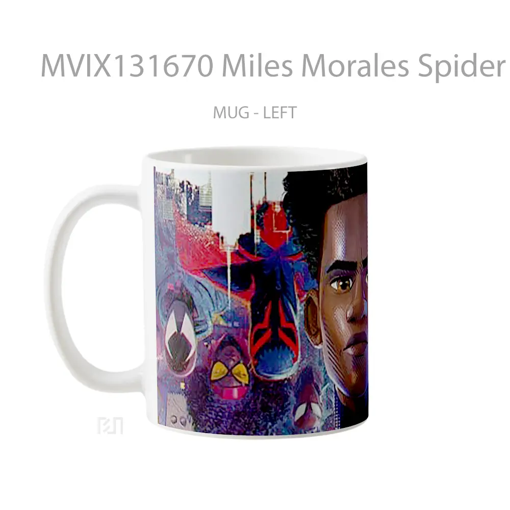 Mug Miles Morales Spider Man Across The Spider Verse Movie Gelas Superhero - All-side / Desain
