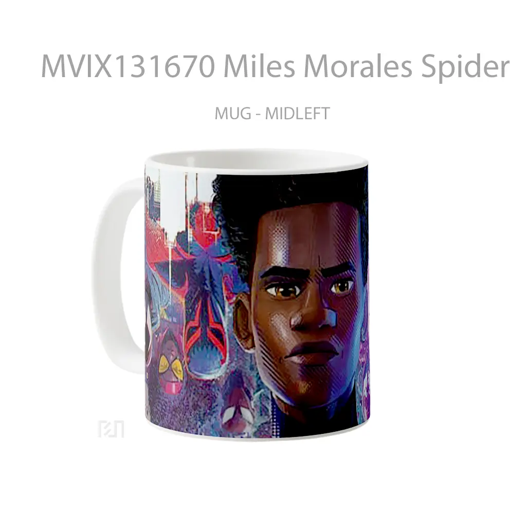 Mug Miles Morales Spider Man Across The Spider Verse Movie Gelas Superhero - All-side / Desain