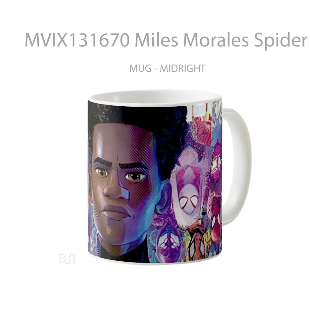 Mug Miles Morales Spider Man Across The Spider Verse Movie Gelas Superhero - All-side / Desain