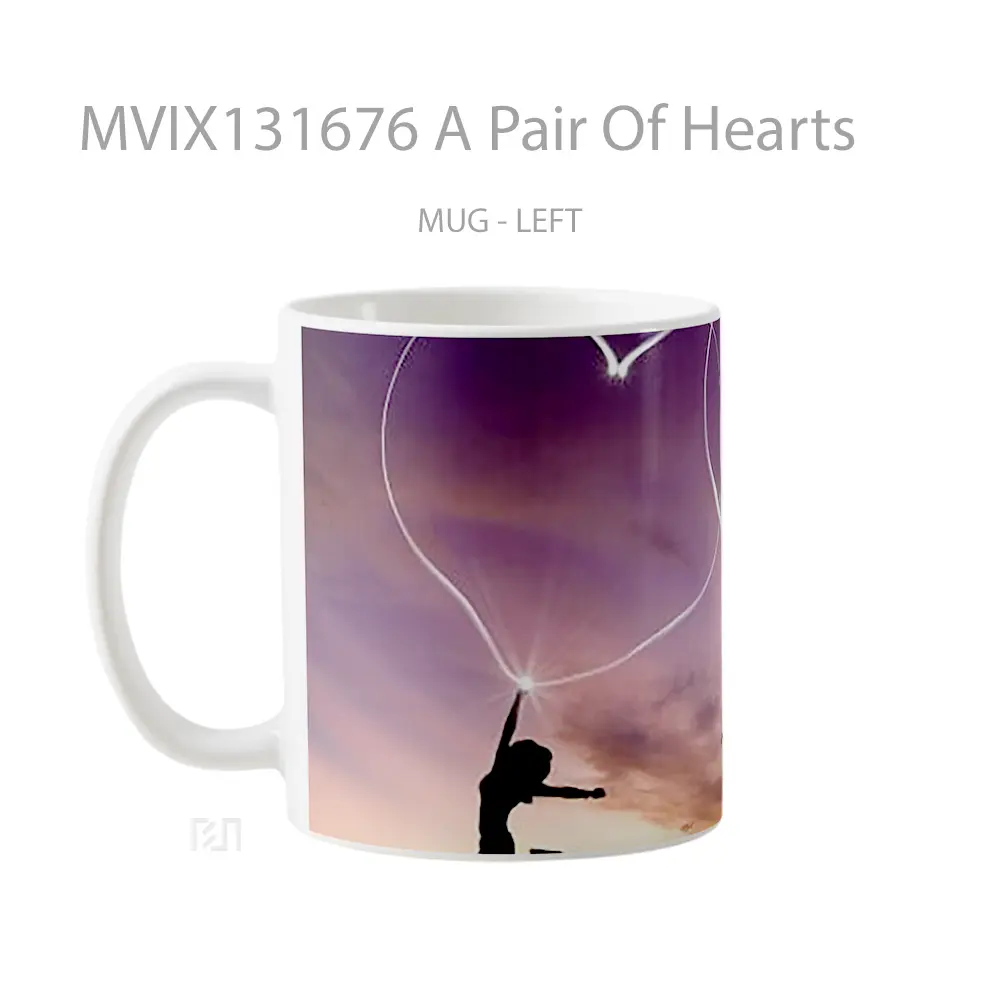 Mug A Pair Of Hearts Gelas Keramik Unik - All-side / Desain