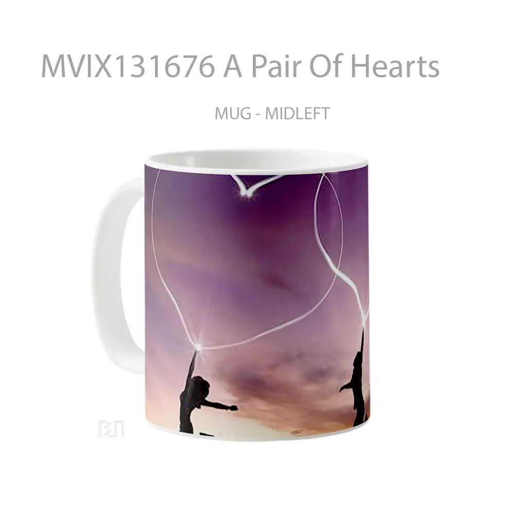 Mug A Pair Of Hearts Gelas Keramik Unik - All-side / Desain