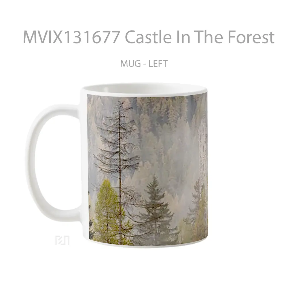 Mug Castle In The Forest Gelas Pemandangan Alam - All-side / Desain