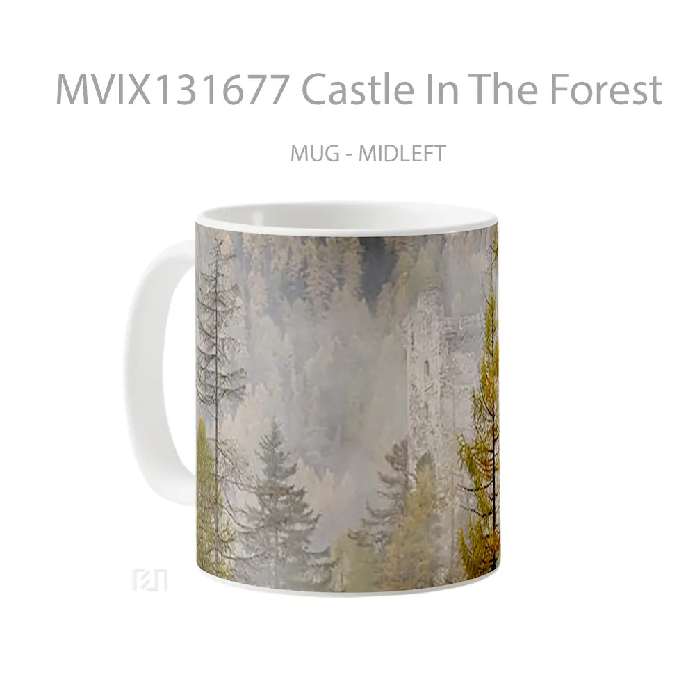 Mug Castle In The Forest Gelas Pemandangan Alam - All-side / Desain