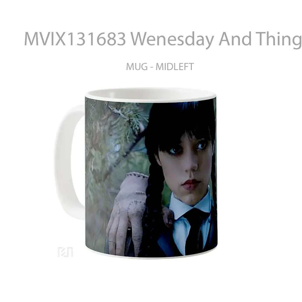 Mug Wenesday And Thing Netflix Series Gelas Keramik Unik - All-side / Desain