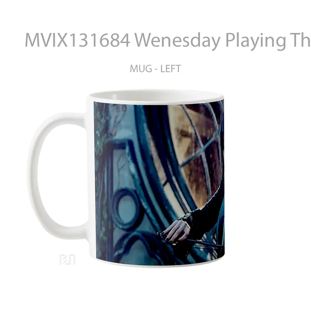 Mug Wenesday Playing The Violin Gelas Keramik Unik - All-side / Desain