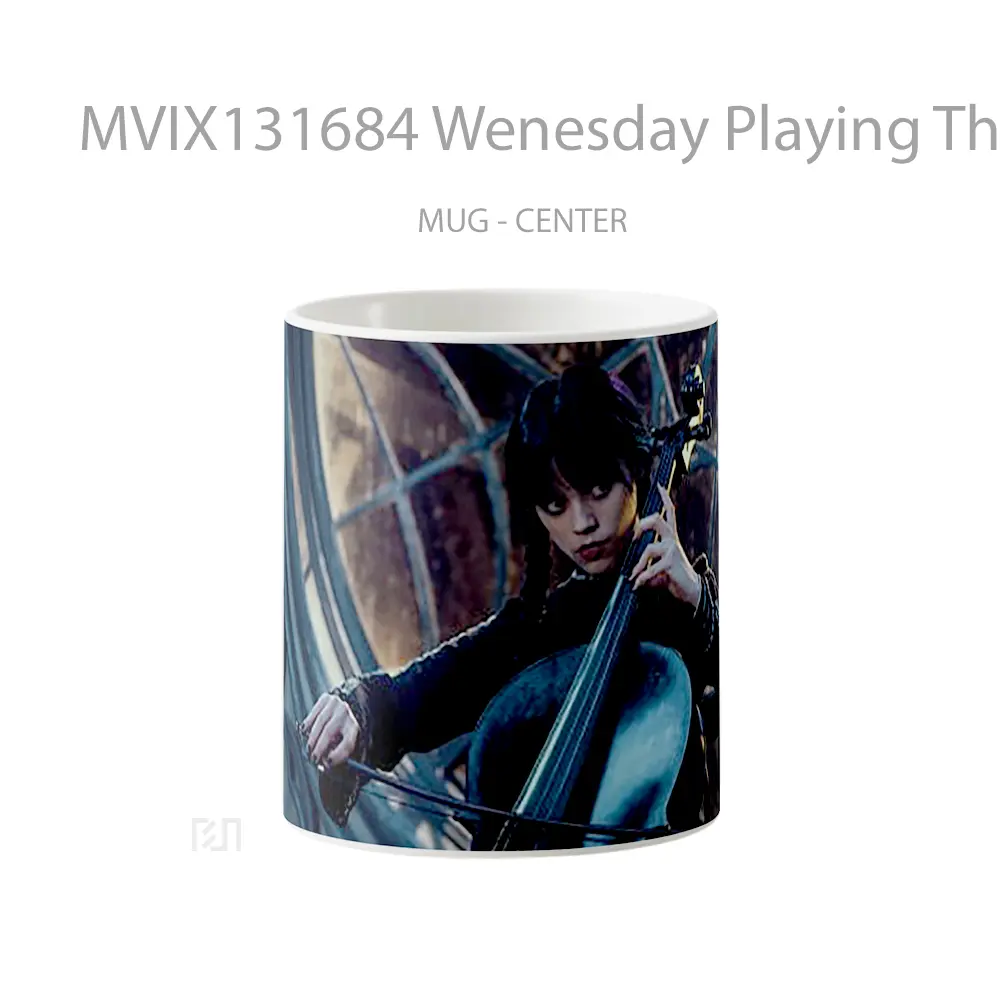 Mug Wenesday Playing The Violin Gelas Keramik Unik