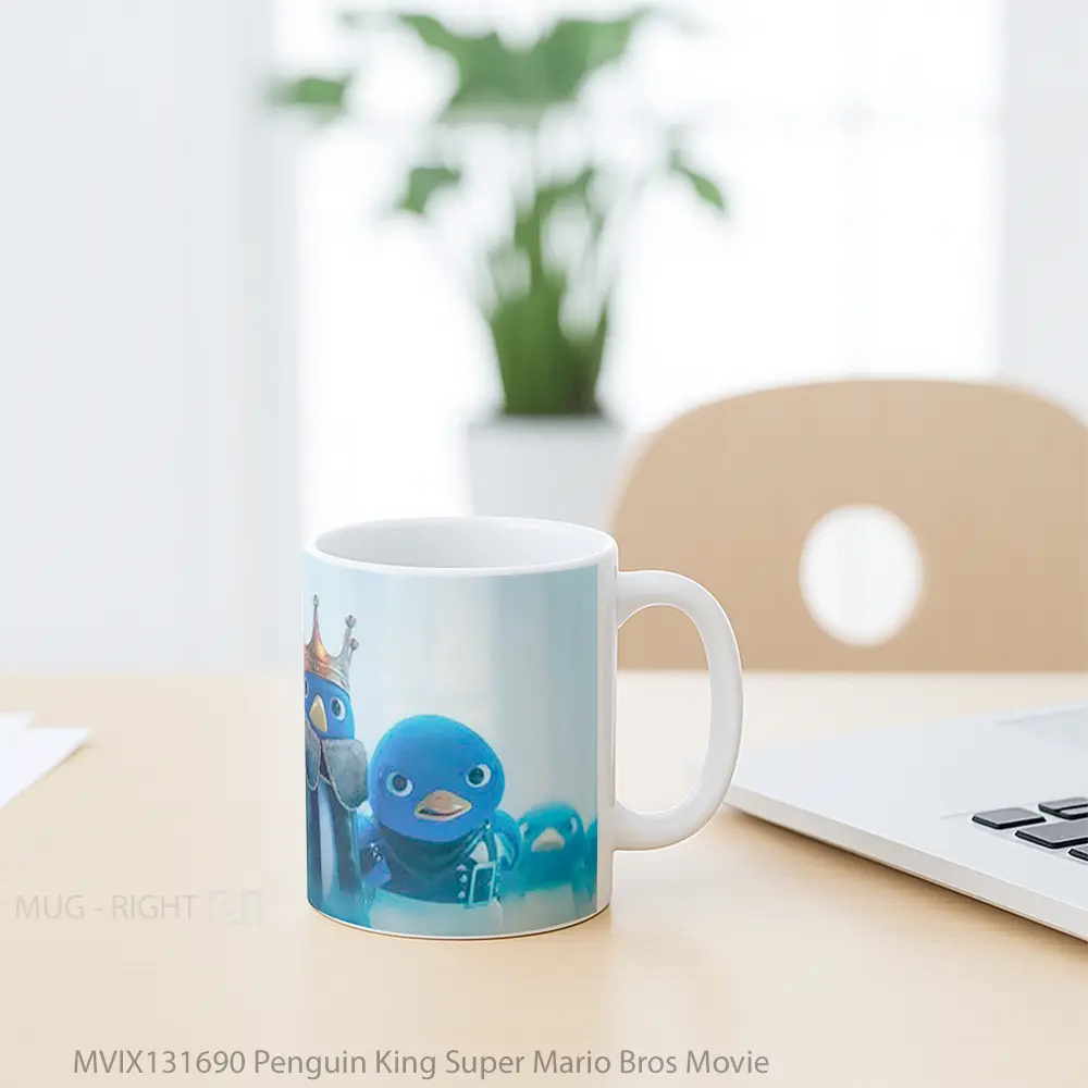 Mug Penguin King Super Mario Bros Movie Gelas Keramik Unik - All-side / Desain