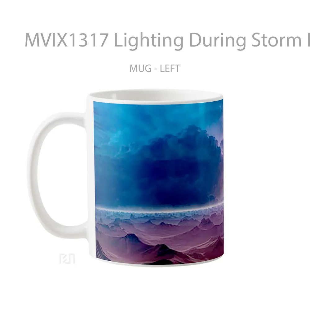 Mug Lighting During Storm In The Mountains Gelas Superhero - All-side / Desain