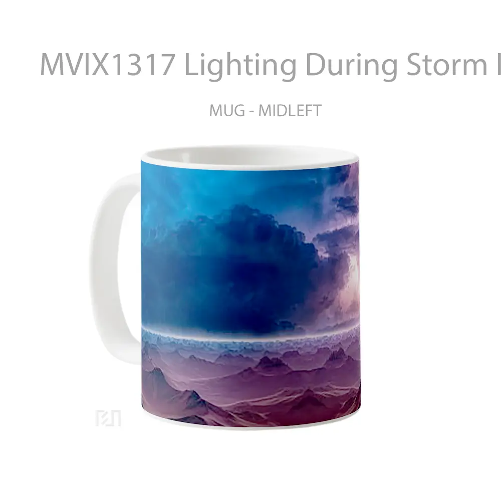 Mug Lighting During Storm In The Mountains Gelas Superhero - All-side / Desain