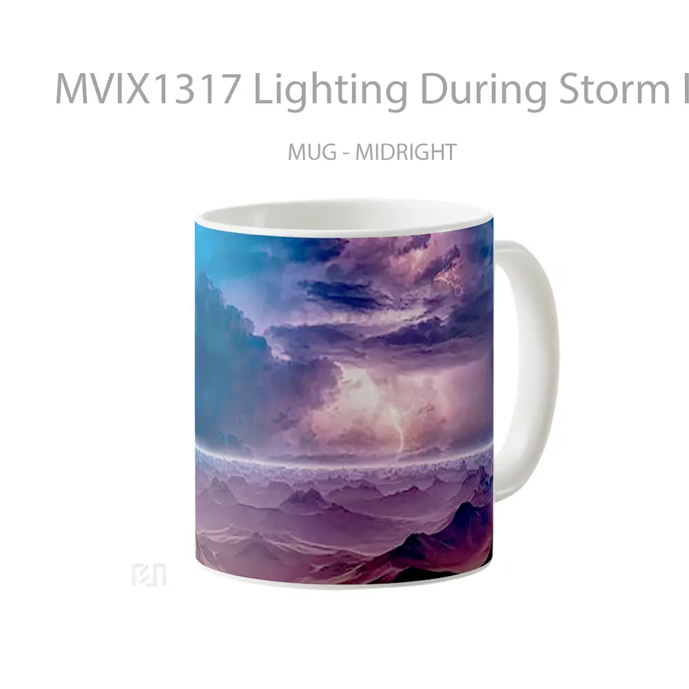 Mug Lighting During Storm In The Mountains Gelas Superhero - All-side / Desain