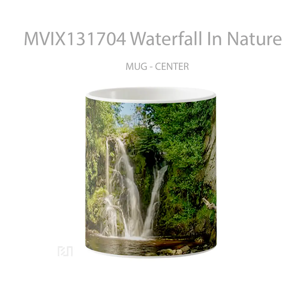 Mug Waterfall In Nature Gelas Pemandangan Alam