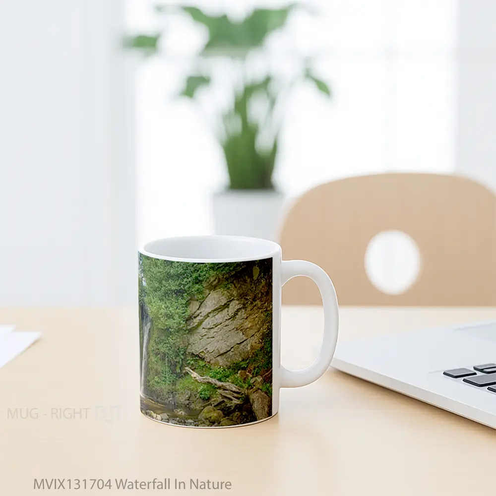 Mug Waterfall In Nature Gelas Pemandangan Alam - All-side / Desain
