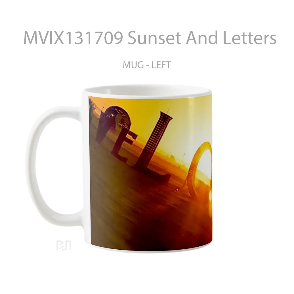 Mug Sunset And Letters Gelas Pemandangan Alam - All-side / Desain
