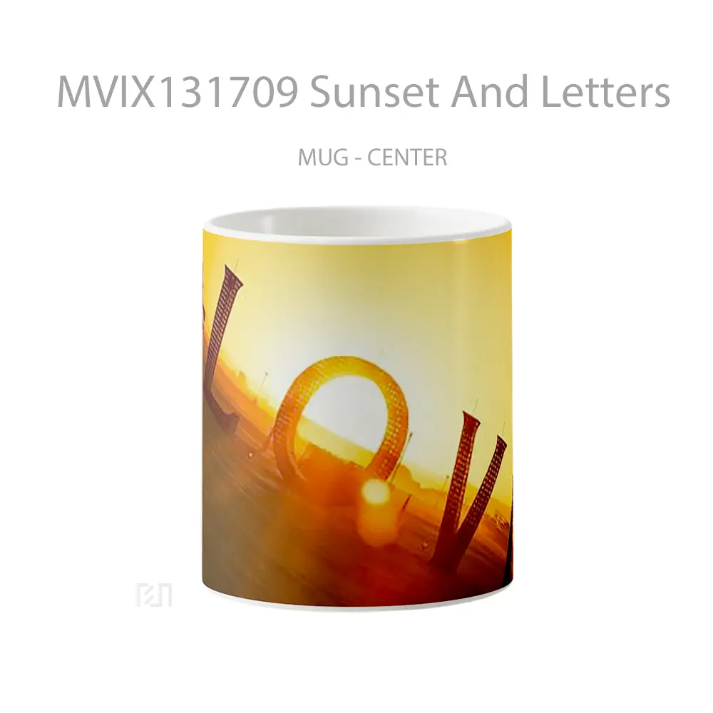 Mug Sunset And Letters Gelas Pemandangan Alam