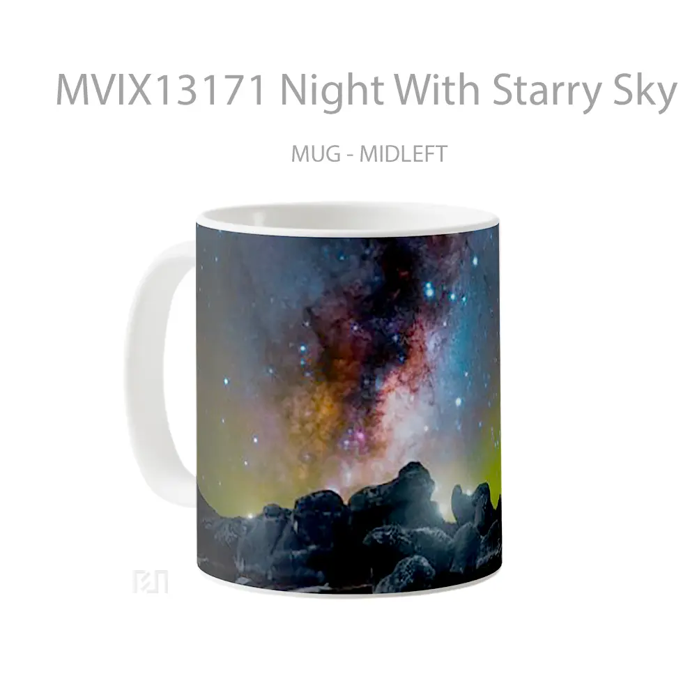 Mug Night With Starry Sky Gelas Pemandangan Alam - All-side / Desain