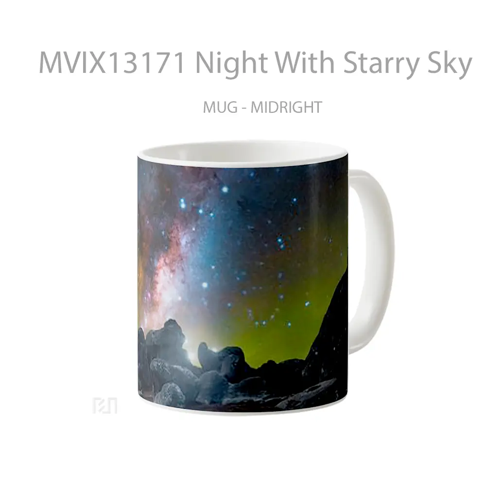 Mug Night With Starry Sky Gelas Pemandangan Alam - All-side / Desain