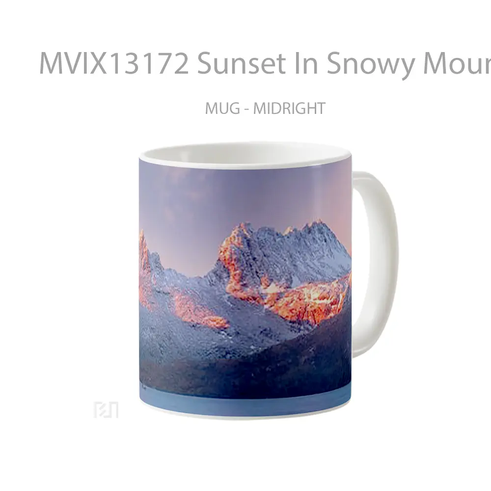Mug Sunset In Snowy Mountains V1 Gelas Pemandangan Alam - All-side / Desain