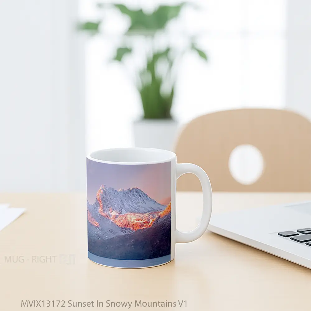 Mug Sunset In Snowy Mountains V1 Gelas Pemandangan Alam - All-side / Desain