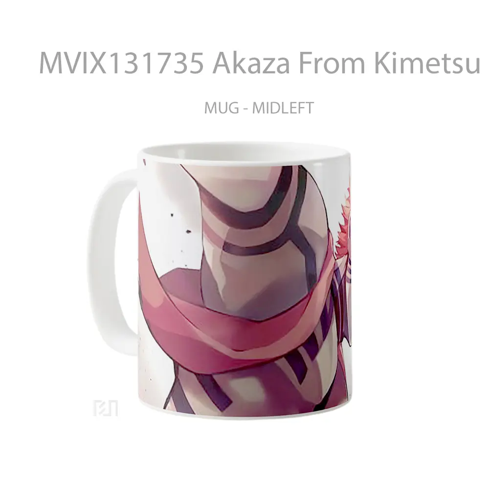 Mug Akaza From Kimetsu No Yaiba Cangkir Anime - All-side / Desain