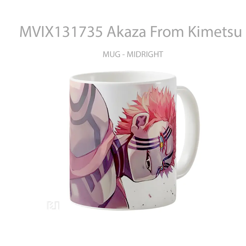 Mug Akaza From Kimetsu No Yaiba Cangkir Anime - All-side / Desain