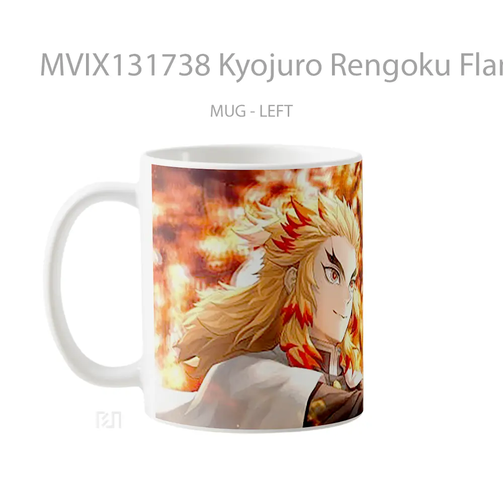 Mug Kyojuro Rengoku Flame Tiger From Kimetsu No Yaiba Cangkir Anime - All-side / Desain