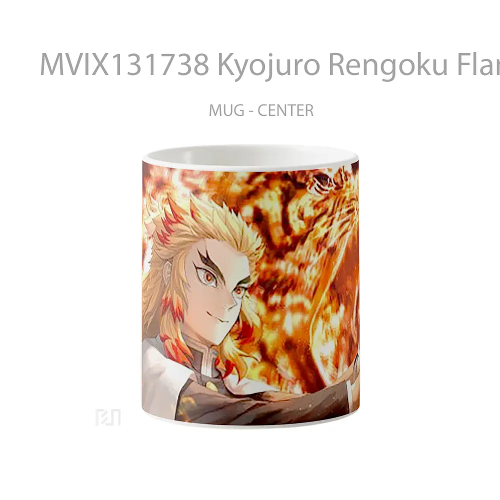 Mug Kyojuro Rengoku Flame Tiger From Kimetsu No Yaiba Cangkir Anime