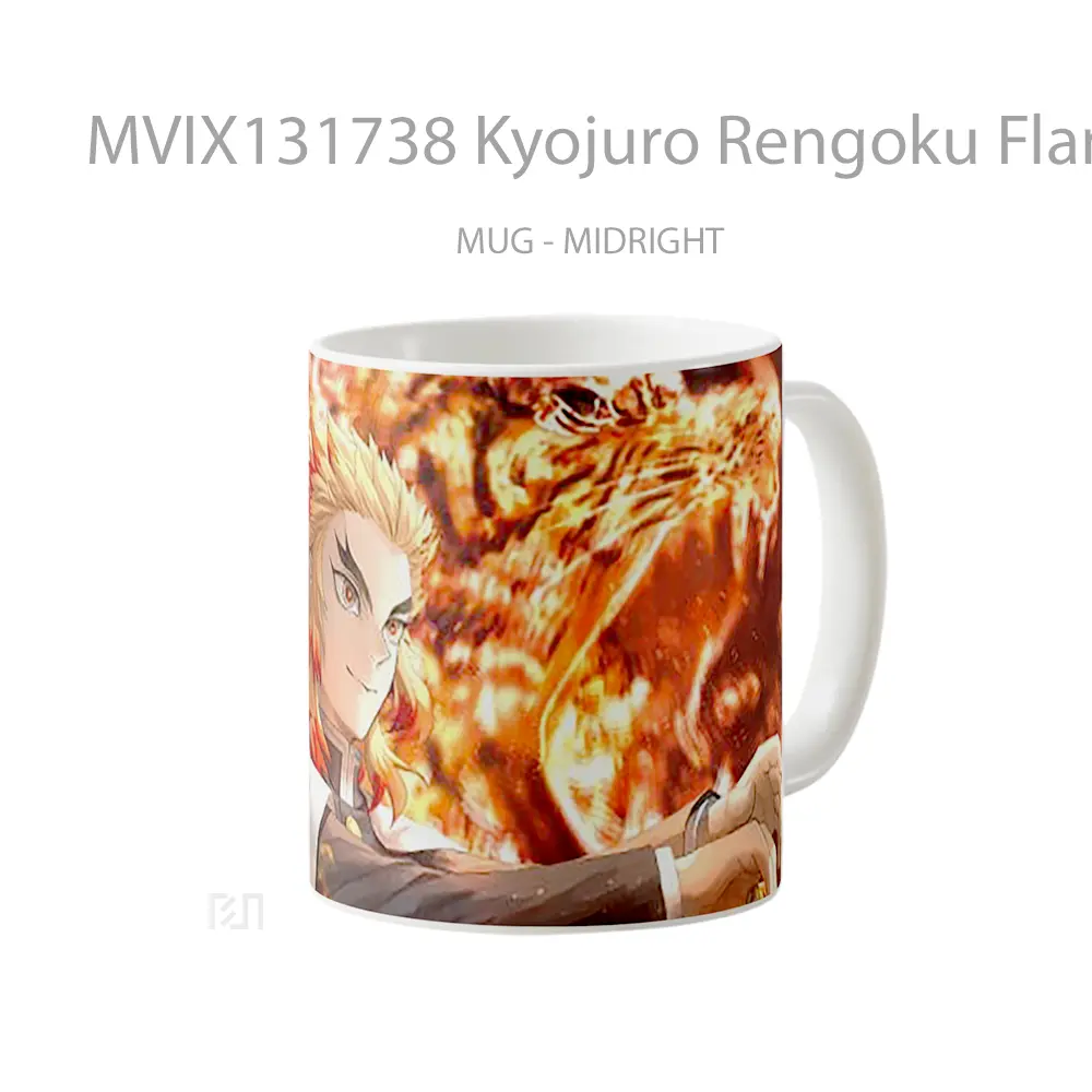 Mug Kyojuro Rengoku Flame Tiger From Kimetsu No Yaiba Cangkir Anime - All-side / Desain