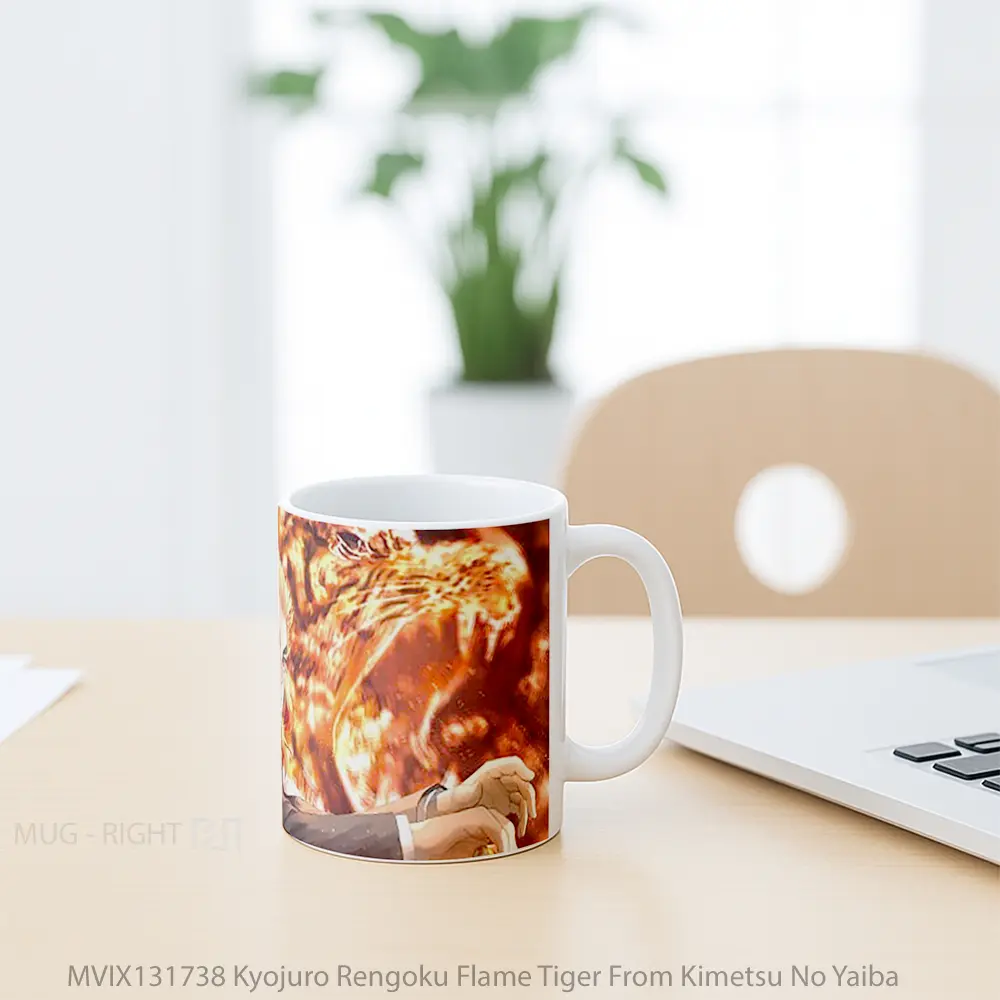 Mug Kyojuro Rengoku Flame Tiger From Kimetsu No Yaiba Cangkir Anime - All-side / Desain