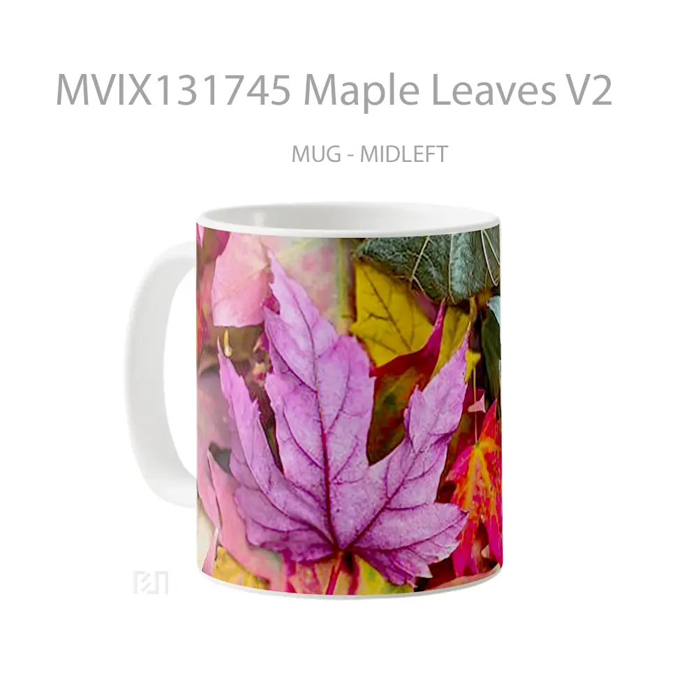Mug Maple Leaves V2 Gelas Keramik Unik - All-side / Desain