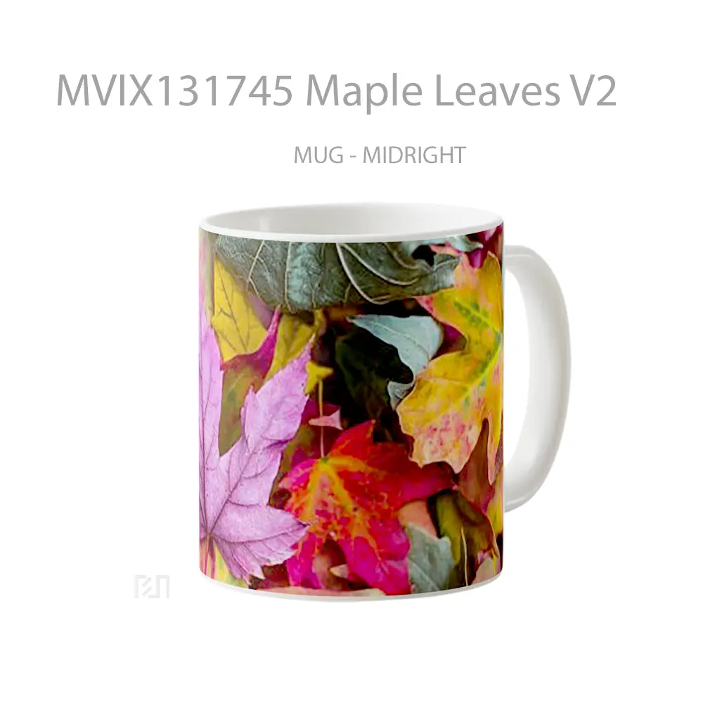 Mug Maple Leaves V2 Gelas Keramik Unik - All-side / Desain